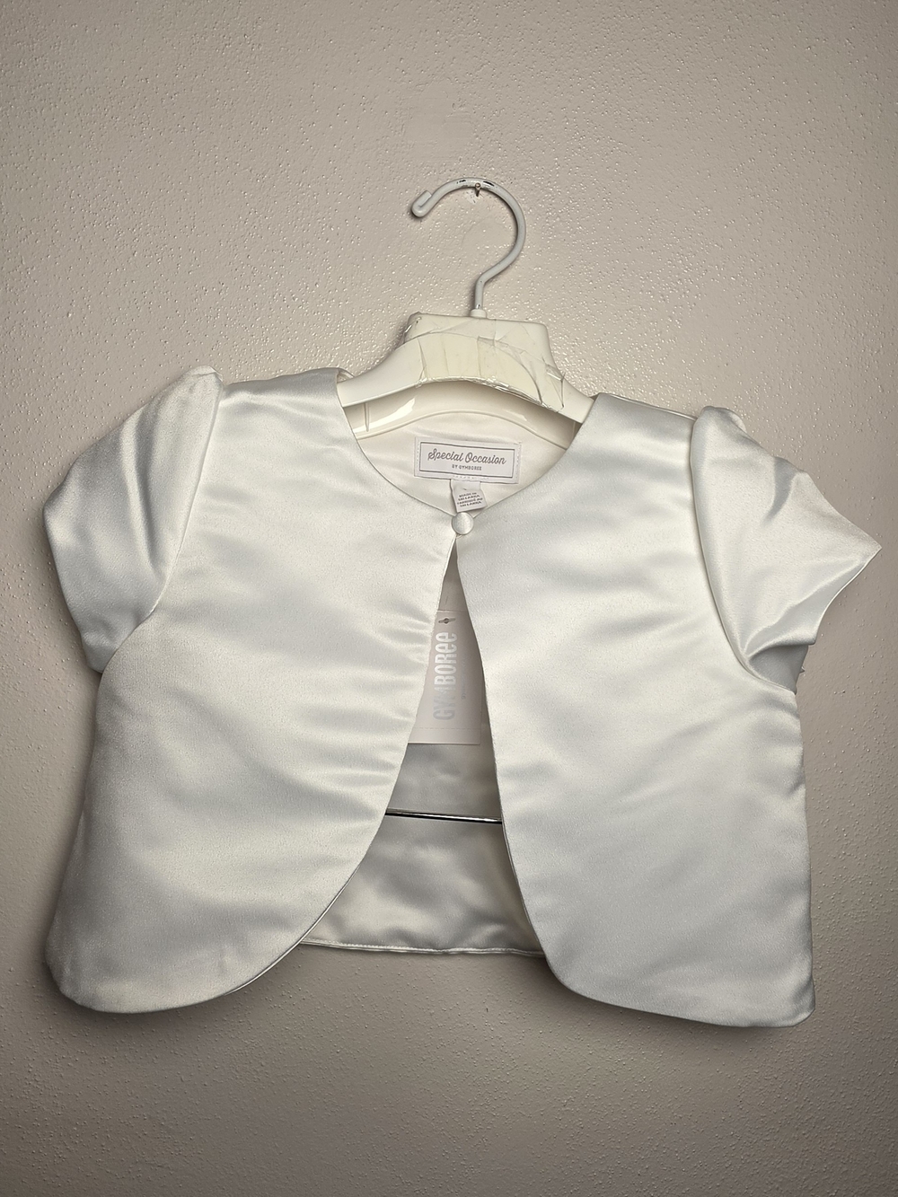 Special Occasion Girls White Satin Bolero Jacket